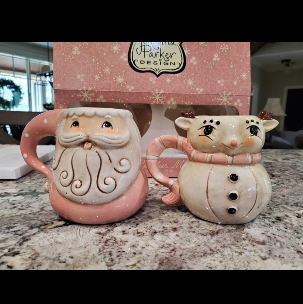 Hard To Find Retro Style Johanna Parker Holiday Mugs